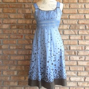 Anthropologie Floreat Glass of Bubbly Fit and Flare Polka Dot Dress.
